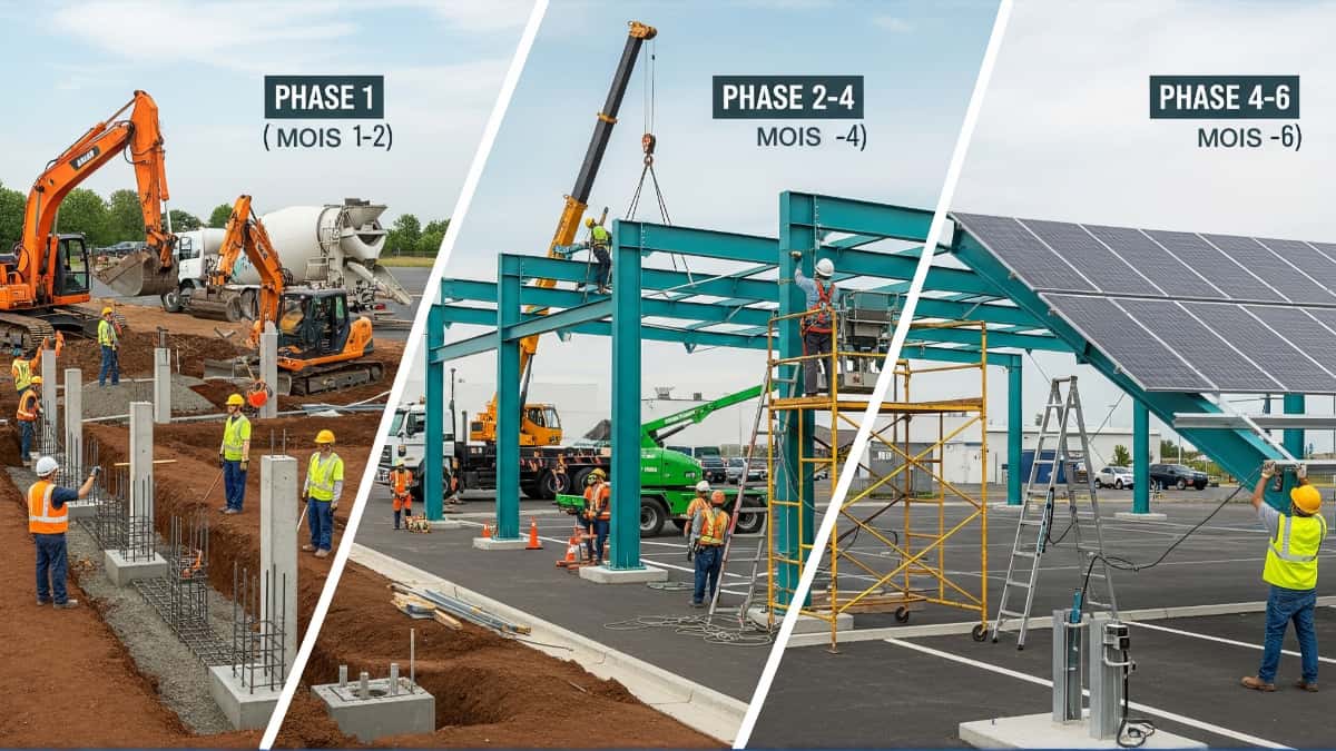 Quel délai pour l’installation d’ombrières photovoltaïques