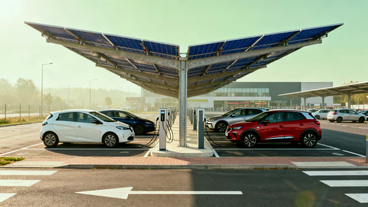 Abri photovoltaïque pour bornes de recharge électriques