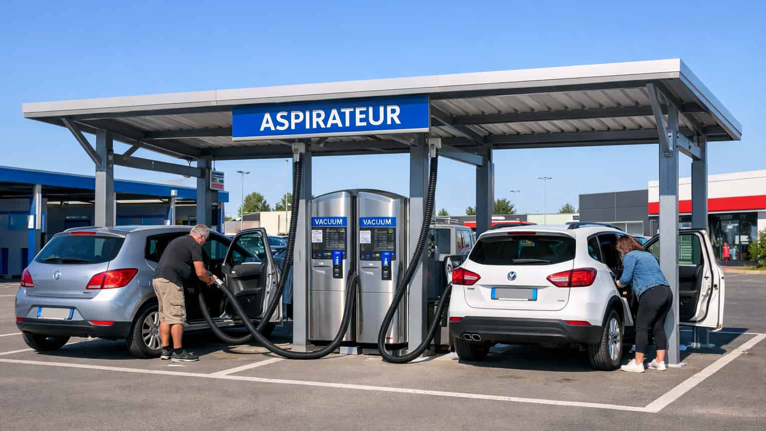 Abri de zone d’aspiration pour station de lavage automobile