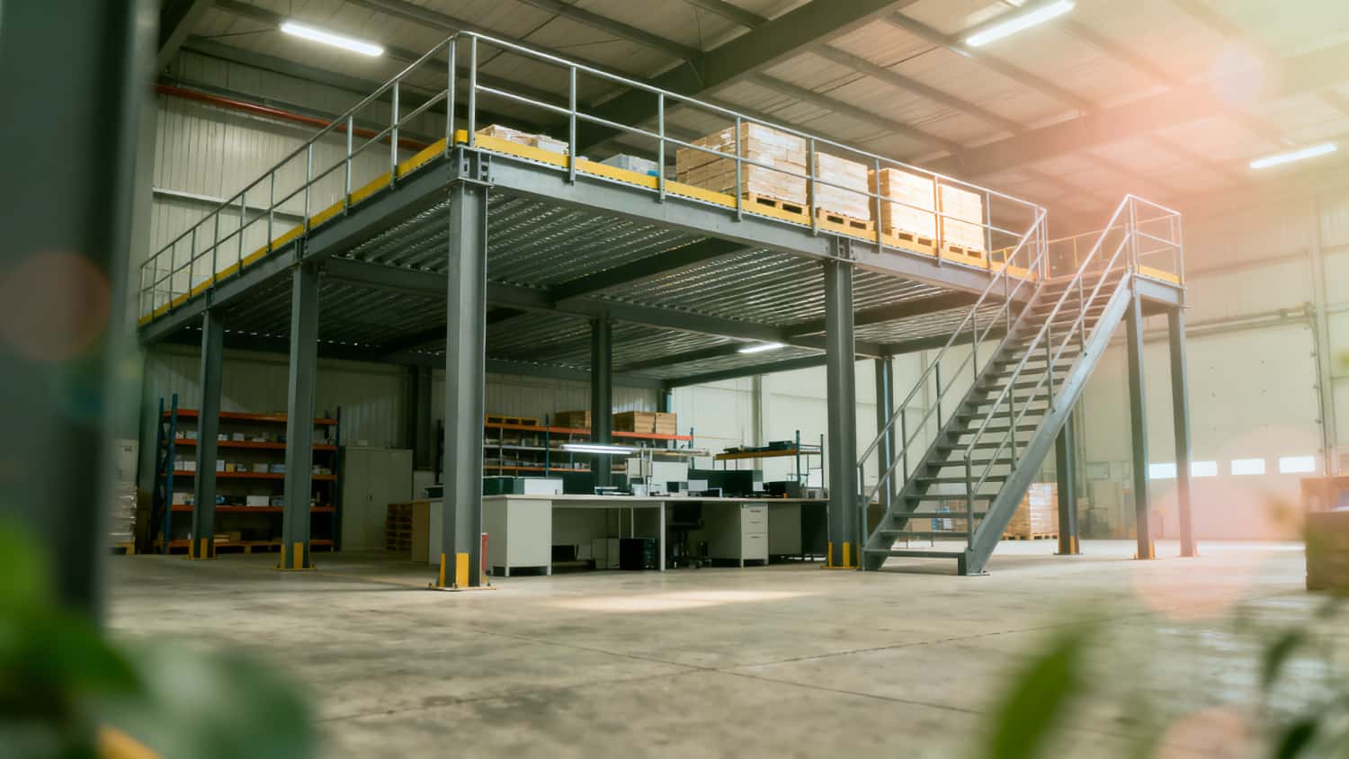 Plateforme et mezzanine industrielle en charpente métallique