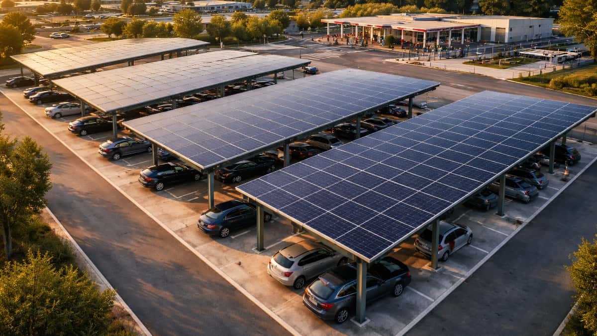 Ombrières photovoltaïques obligatoires parkings. votre station-service est-elle conforme à la Loi APER 2026