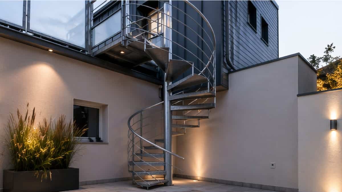 Escalier métallique à limon central AMD