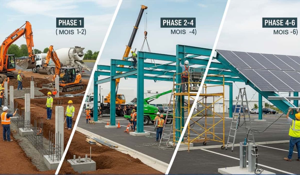 Quel délai pour l’installation d’ombrières photovoltaïques
