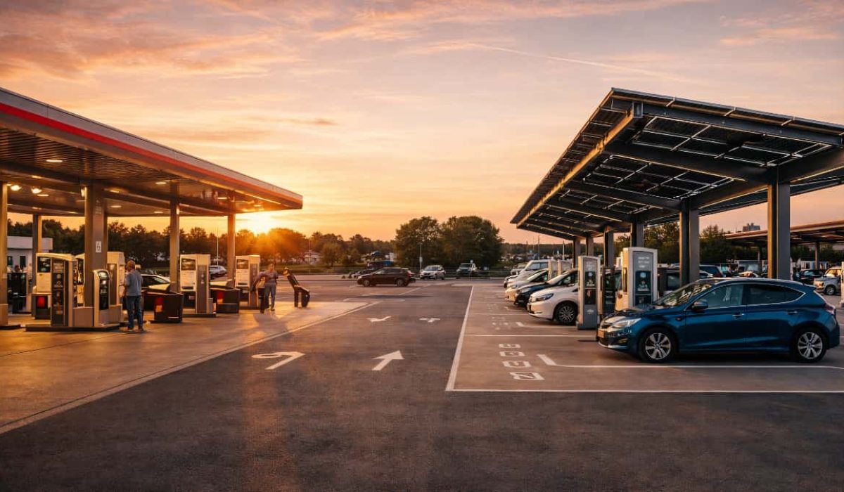 Stations-service & bornes de recharge : le rôle des ombrières comme signature des nouvelles stations